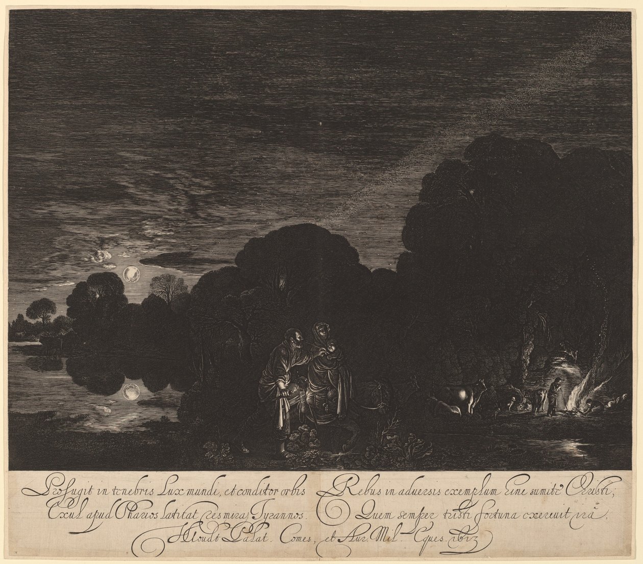 Ucieczka do Egiptu autorstwa Hendrik Goudt after Adam Elsheimer