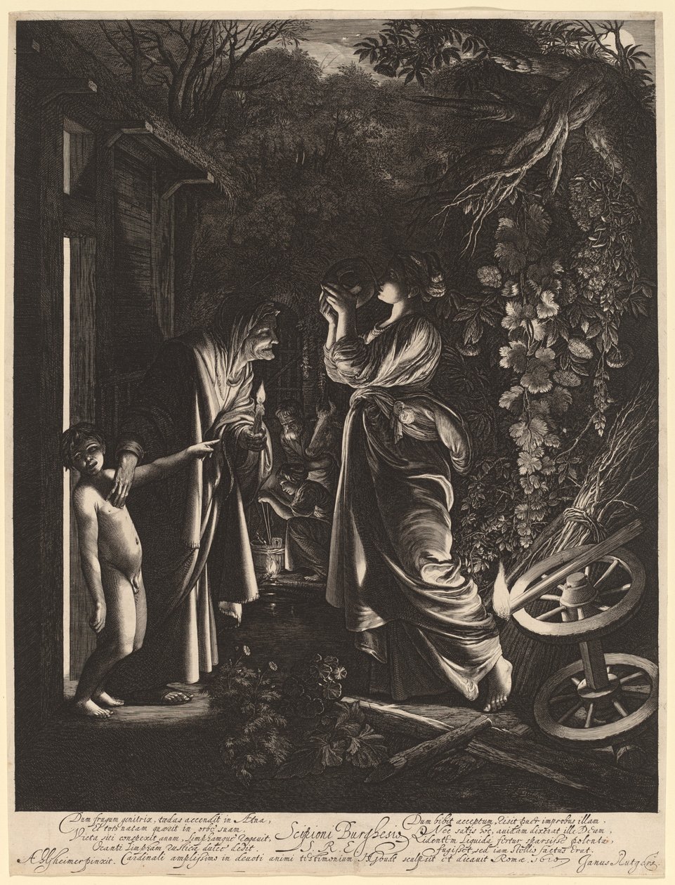 Naśmiewanie się z Ceres autorstwa Hendrik Goudt after Adam Elsheimer