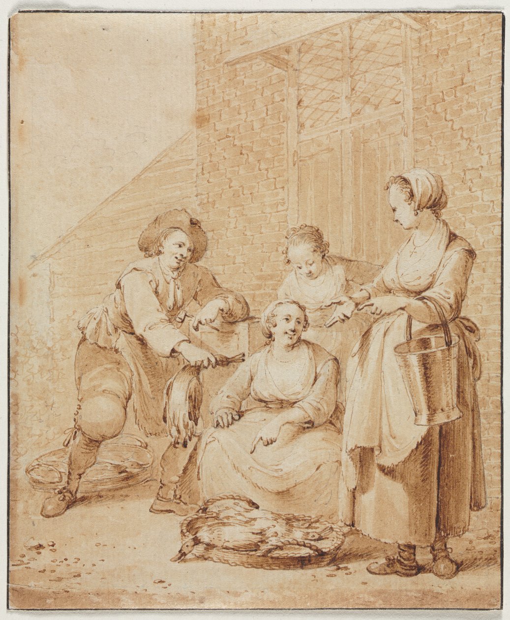 Drobiarka, druga połowa XVIII wieku. autorstwa Hendrik Meijer