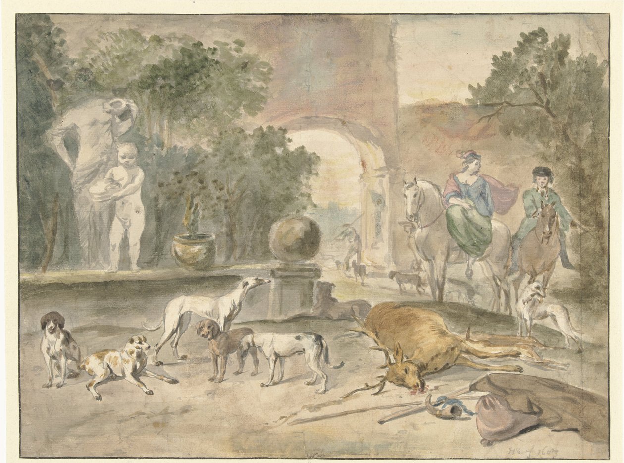 scena polowania autorstwa Hendrik Verschuring