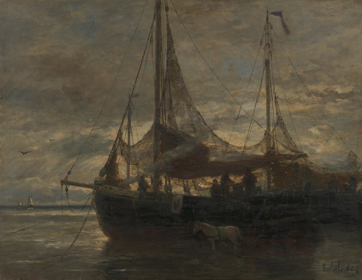 Niderlandzki: Evening Evening autorstwa Hendrik Willem Mesdag