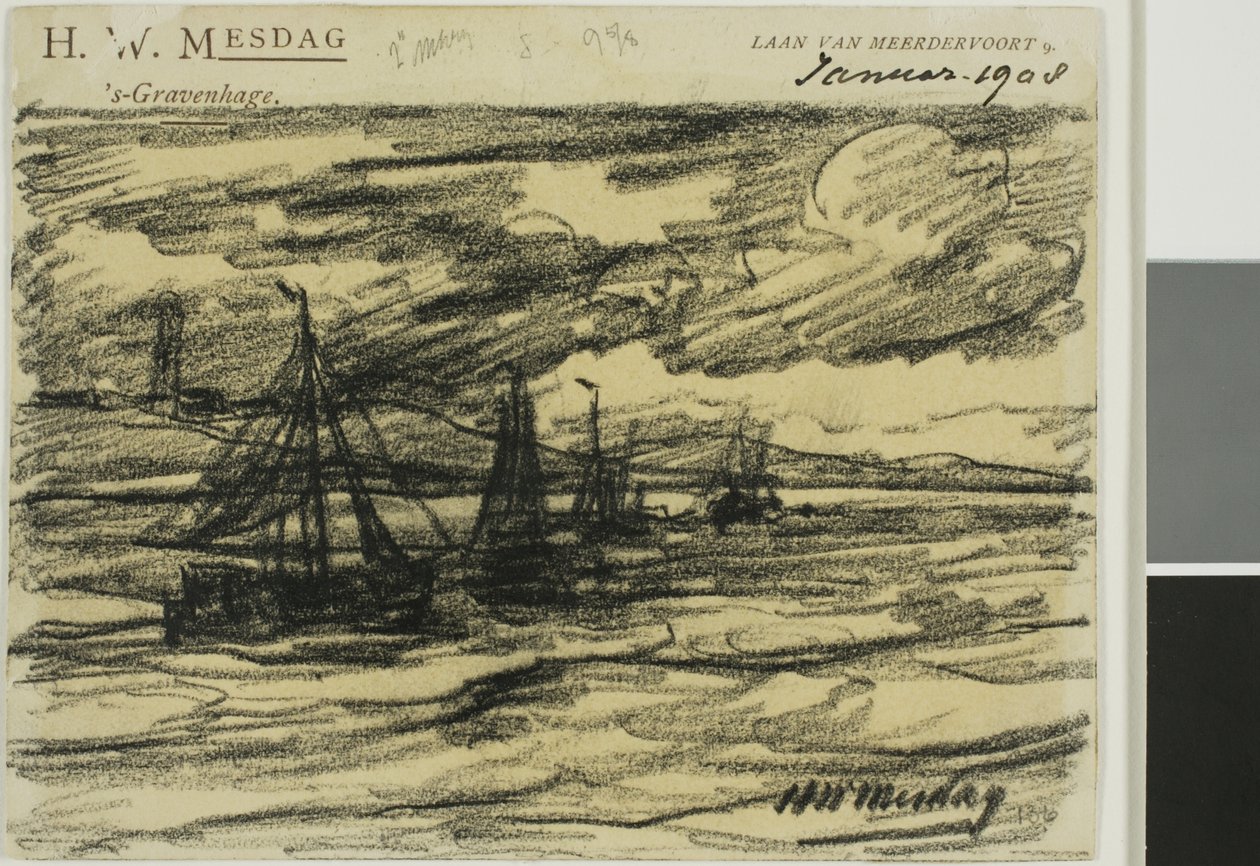 Statki na morzu autorstwa Hendrik Willem Mesdag