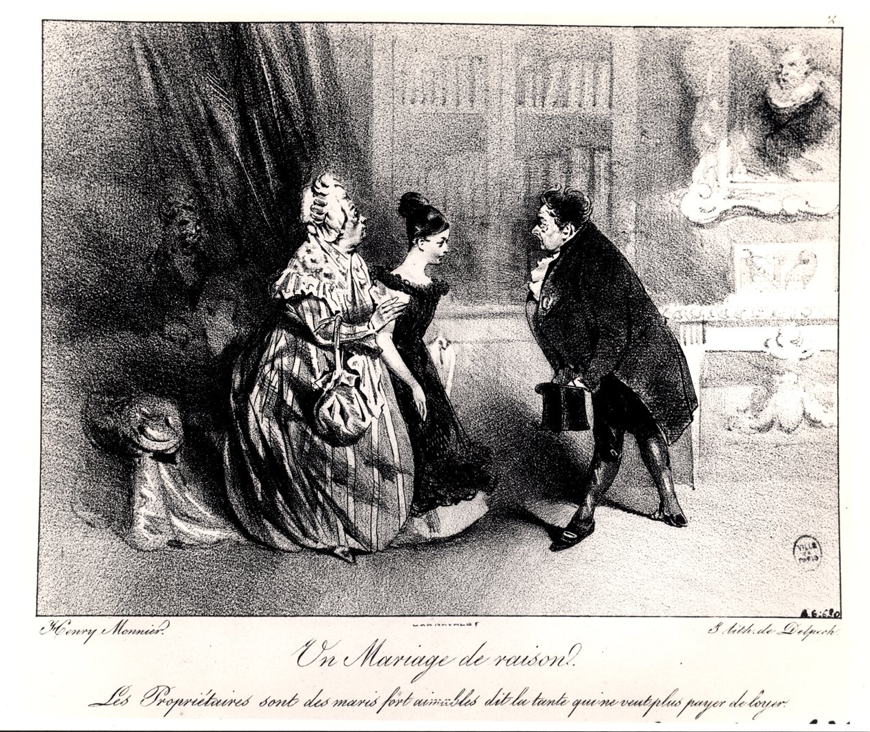 Małżeństwo dogodności, c. 1840 autorstwa Henri Bonaventure Monnier
