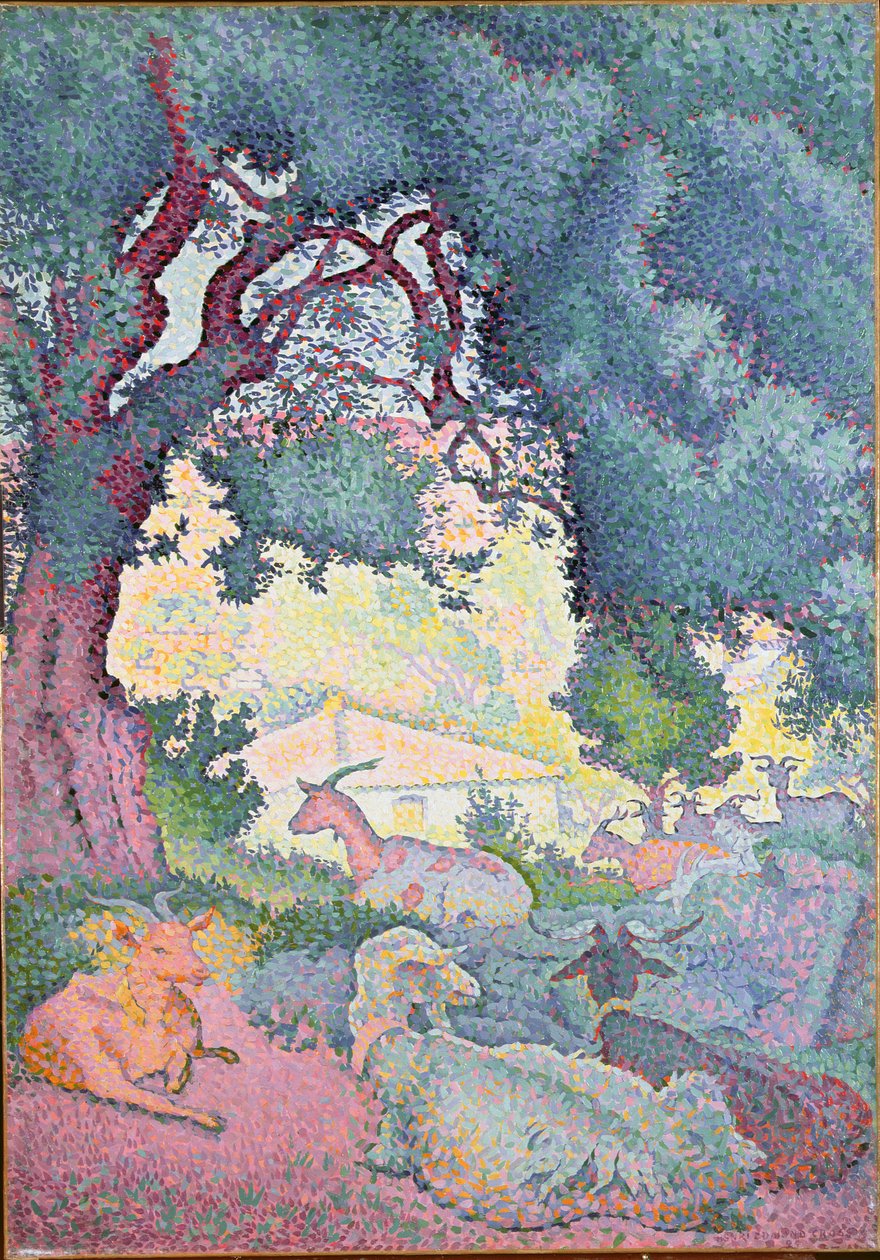 Krajobraz z kozami, 1895 autorstwa Henri Edmond Cross