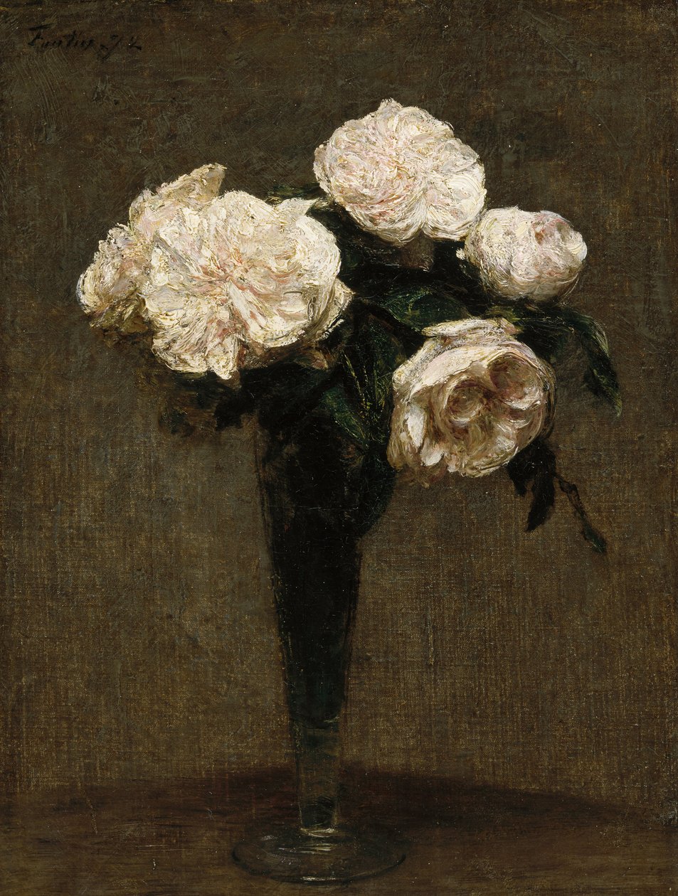 Róże w wazonie autorstwa Ignace Henri Jean Fantin Latour