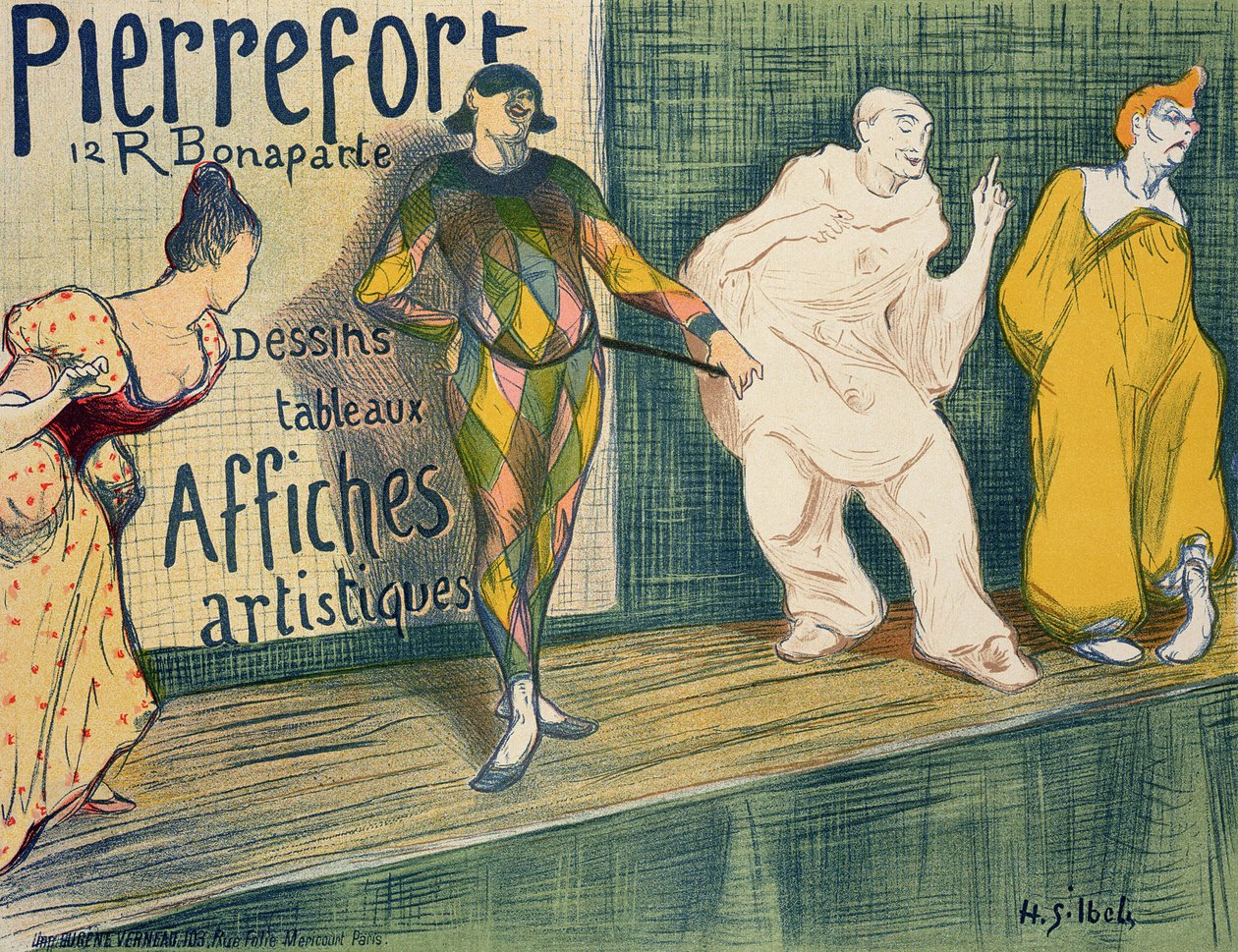 Reprodukcja plakatu reklamującego „Pierrefort Artistic Posters”, Rue Bonaparte, 1897 autorstwa Henri Gabriel Ibels