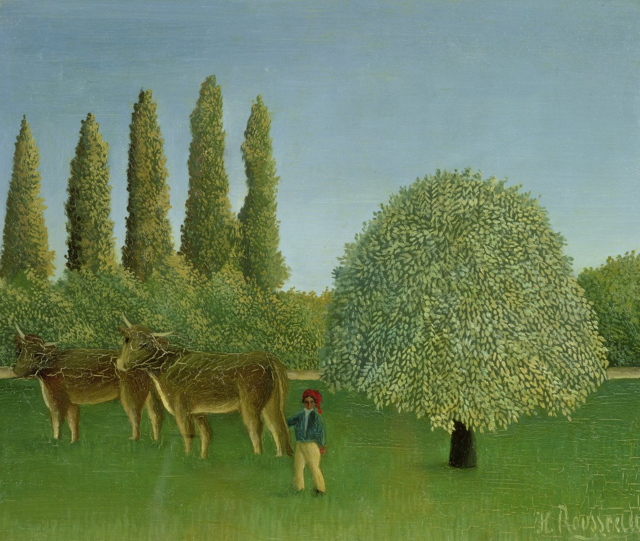Na polach, 1910 r. autorstwa Henri Rousseau