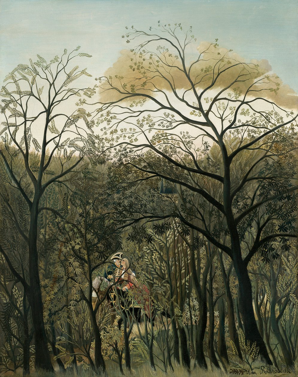 Spotkanie w lesie, 1889 autorstwa Henri Rousseau