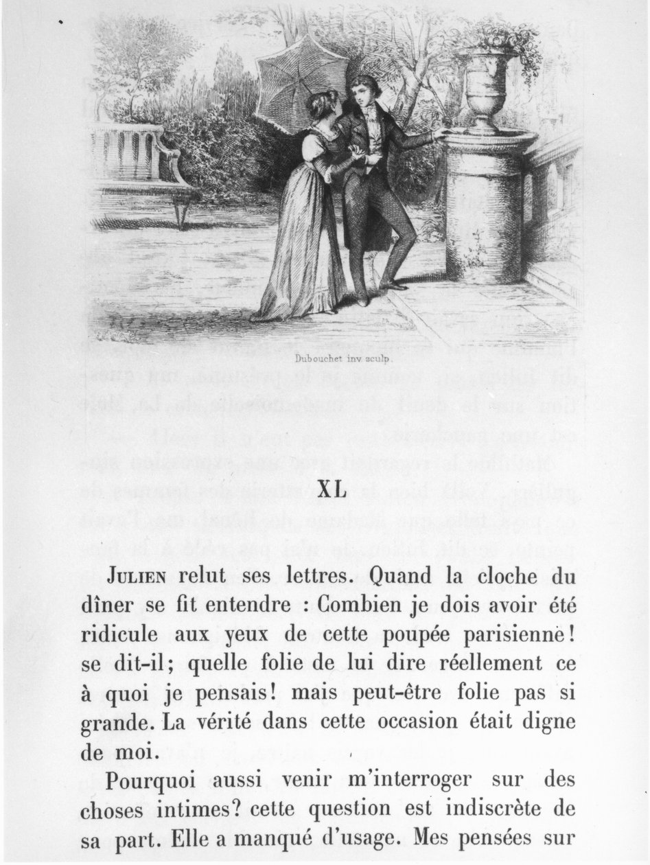 Ilustracja do „Czerwonych i czarnych” Stendhala (1783-1842) wydanej w 1884 r. autorstwa Henri Joseph Dubouchet