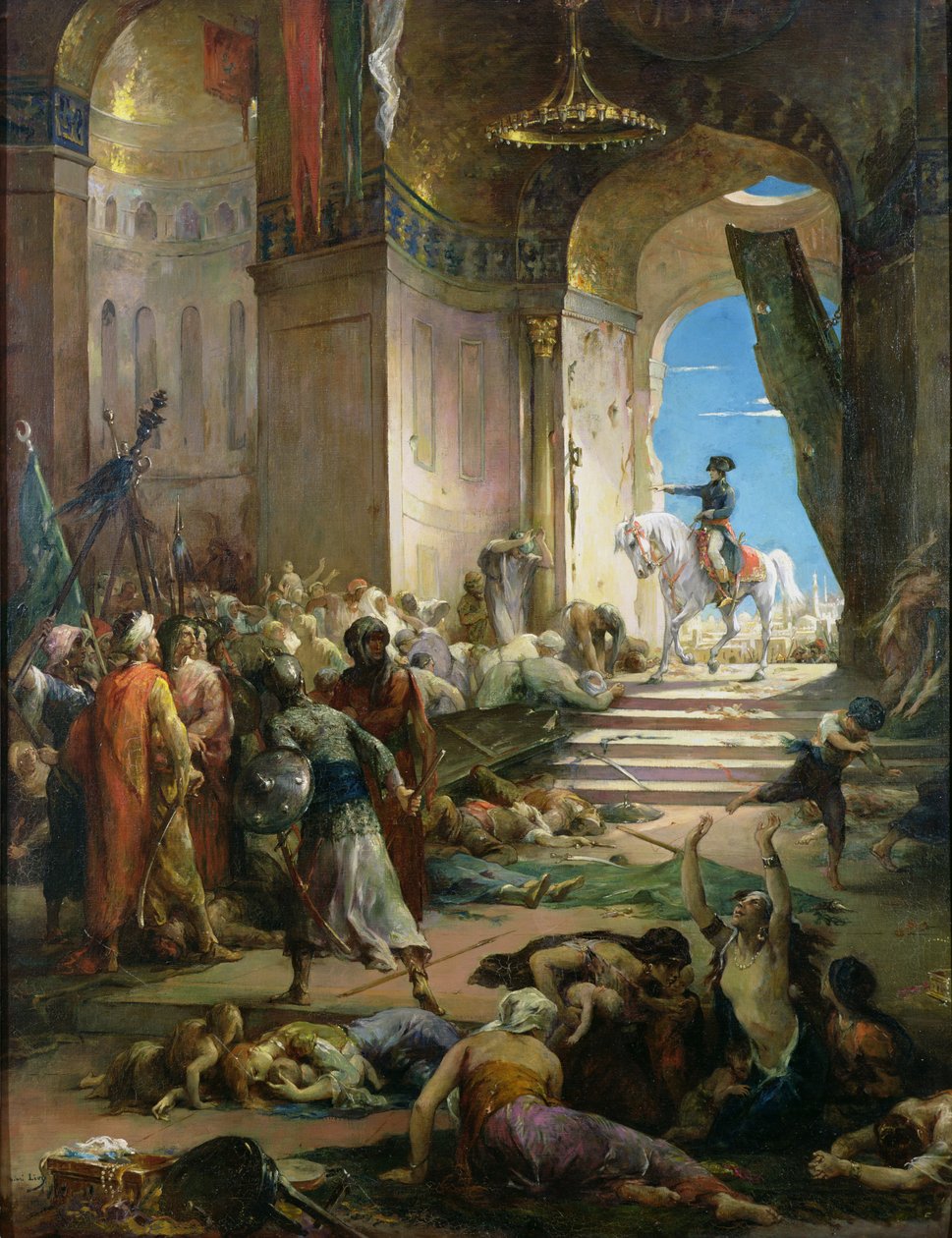 Napoleon Bonaparte (1769-1821) w Wielkim Meczecie w Kairze autorstwa Henri Leopold Levy