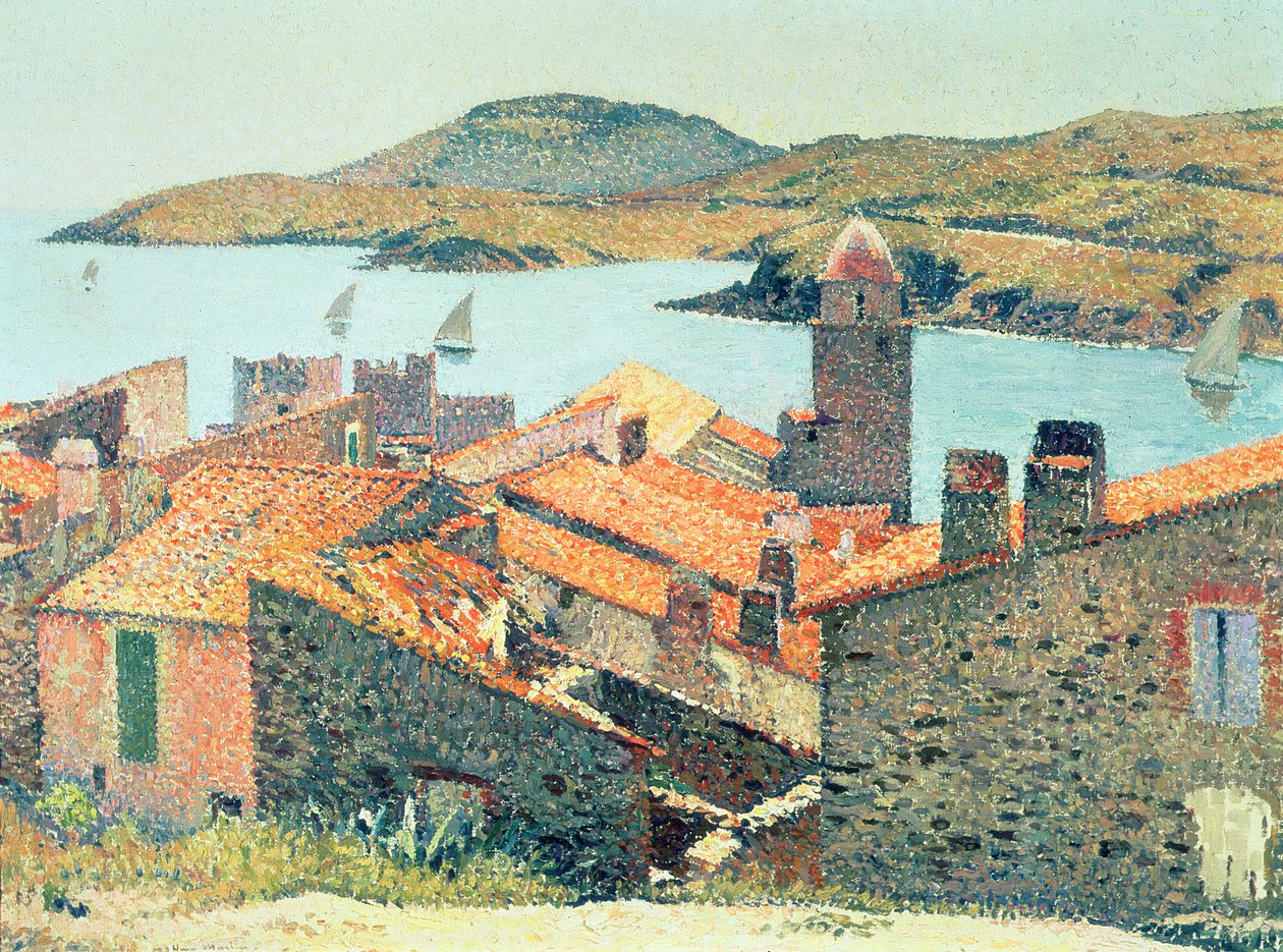Czerwone dachy w Collioure autorstwa Henri Martin