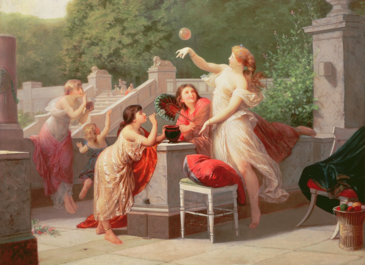 Dmuchanie baniek, 1883 autorstwa Henri Pierre Picou