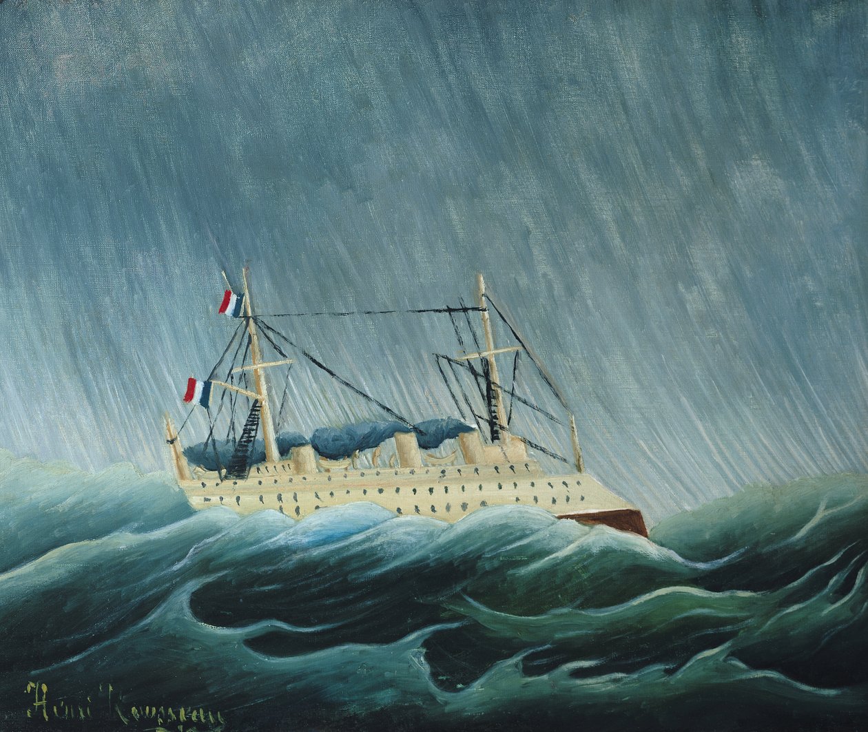 Statek miotany sztormem, ok. 1899 (patrz również 309521) autorstwa Henri Rousseau