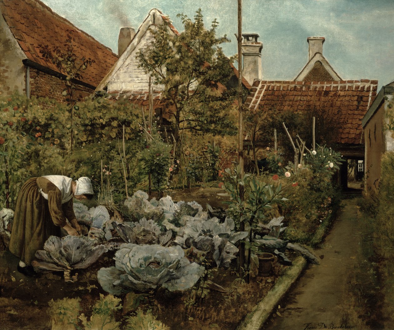 Ogród flamandzki autorstwa Henri de Braekeleer