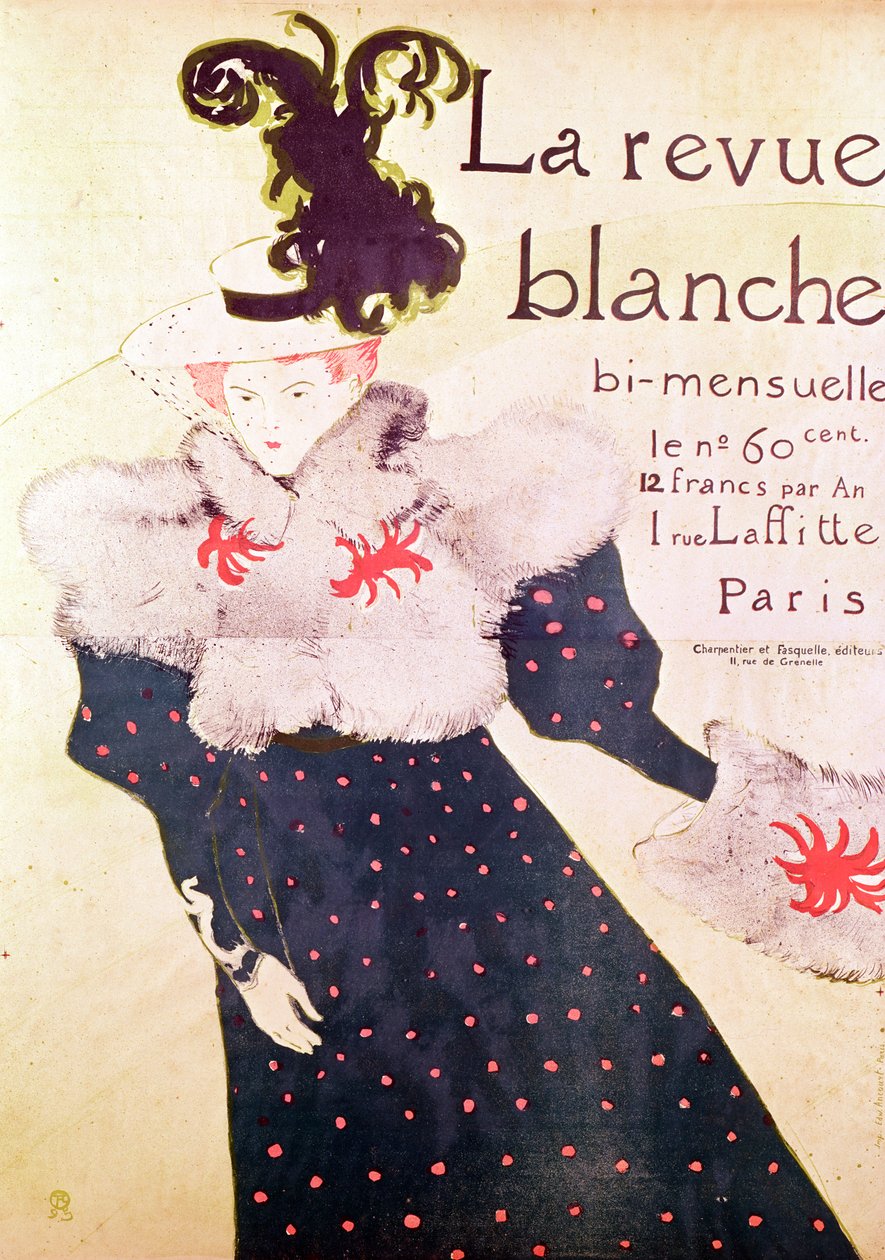 Plakat reklamujący „La Revue Blanche”, 1895 autorstwa Henri de Toulouse Lautrec