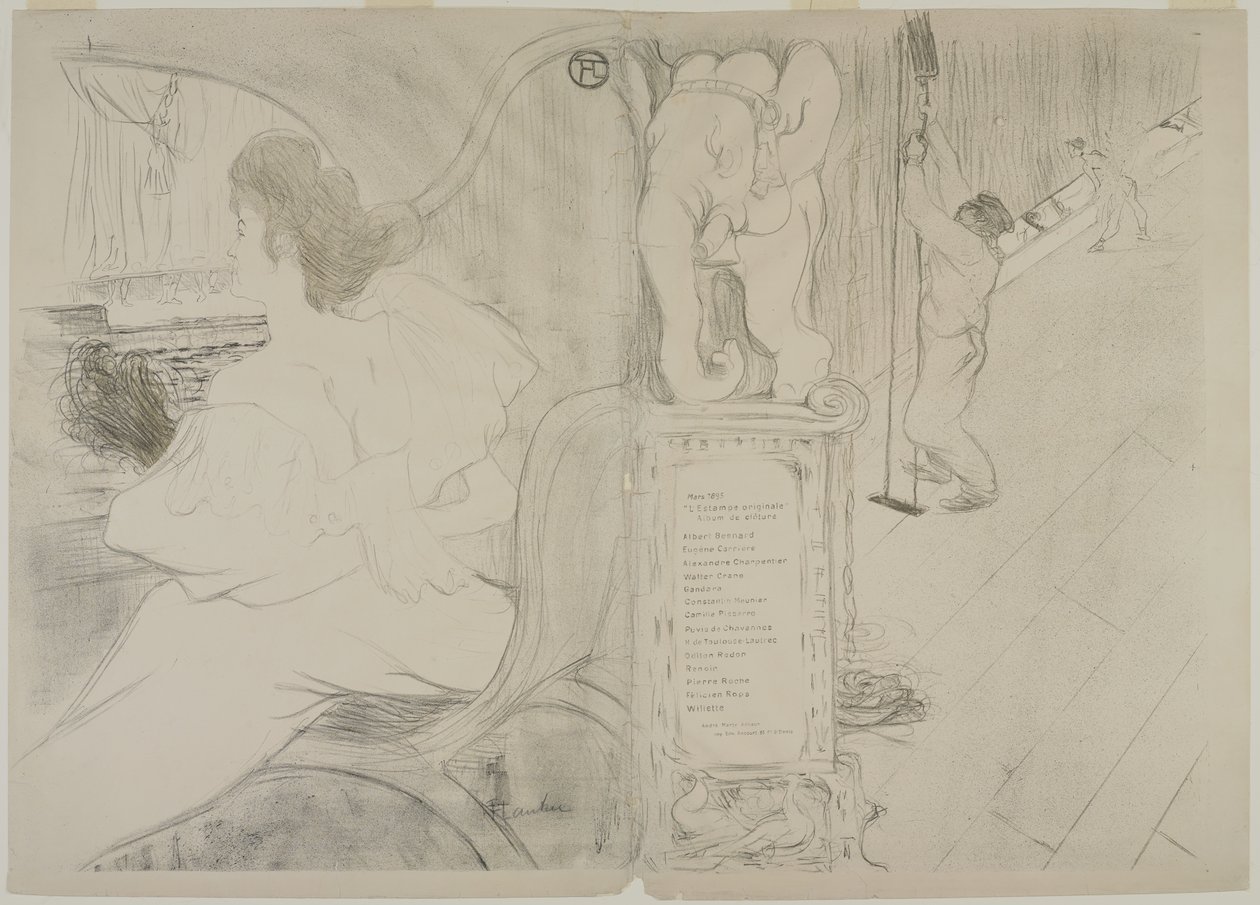 Okładka do oryginalnego odbitki, 1895 (lito w kolorze na papierze tkanym) autorstwa Henri de Toulouse Lautrec