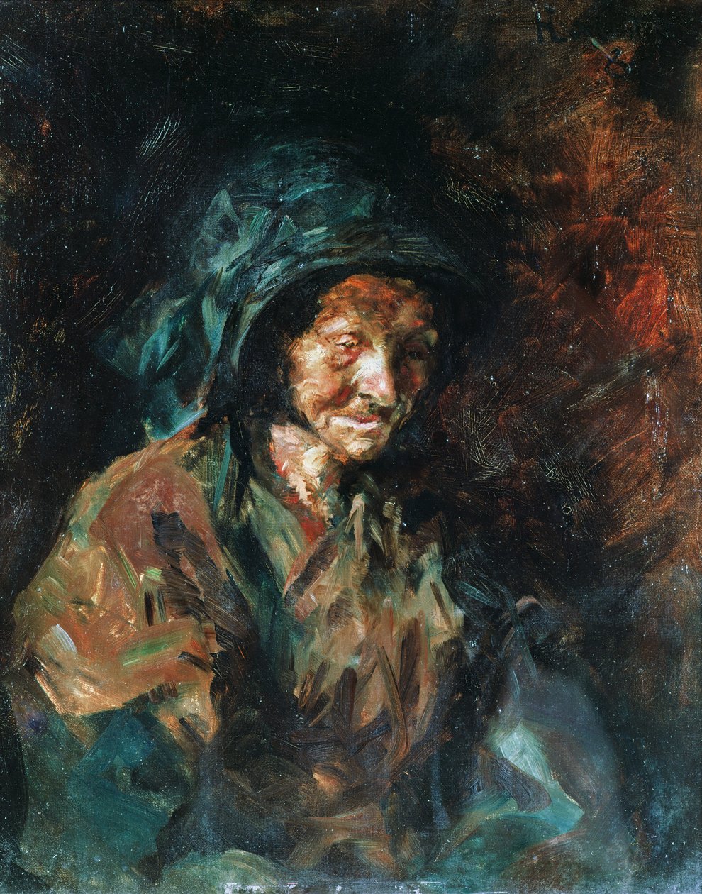 Stara kobieta zwana „rakiem” z regionu Le Bosc, 1882 r. autorstwa Henri de Toulouse Lautrec