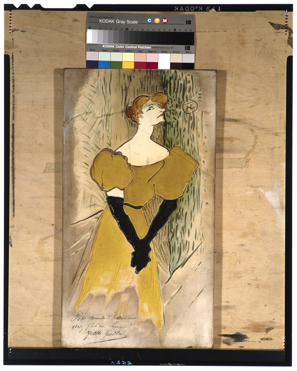 Yvette Guilbert, 1895 (ceramika) autorstwa Henri de Toulouse Lautrec