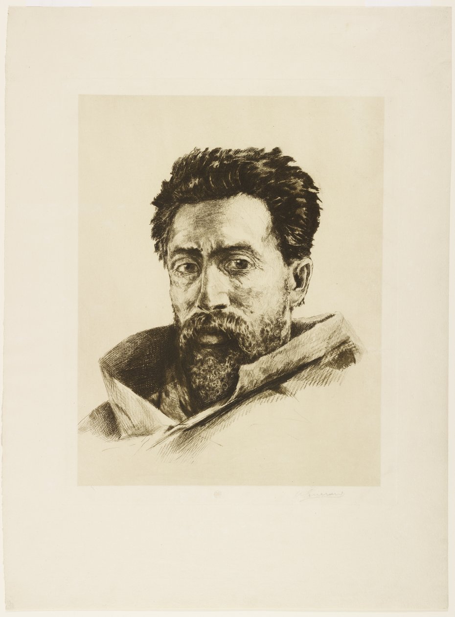 A Striker, ok.1888 (akwaforta i ruletka) autorstwa Henri Charles Guérard