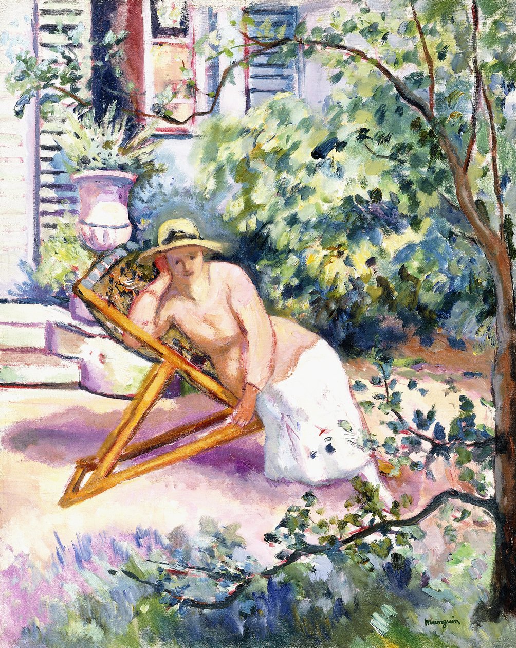 Joanna w ogrodzie w Neuilly autorstwa Henri Charles Manguin