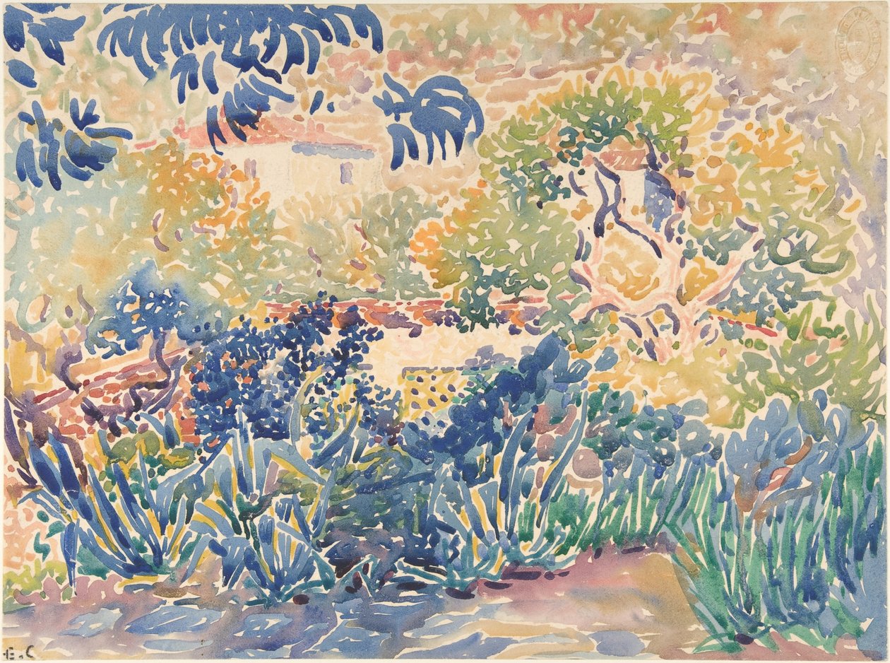 Ogród Artystów w Saint-Clair, 1904-5 (wc) autorstwa Henri Edmond Cross