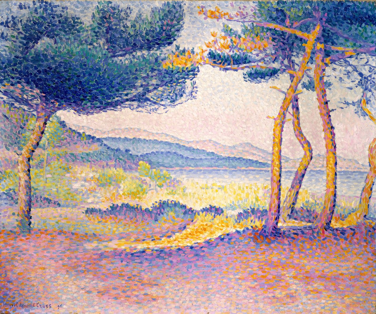 Sosny wzdłuż brzegu autorstwa Henri Edmond Cross