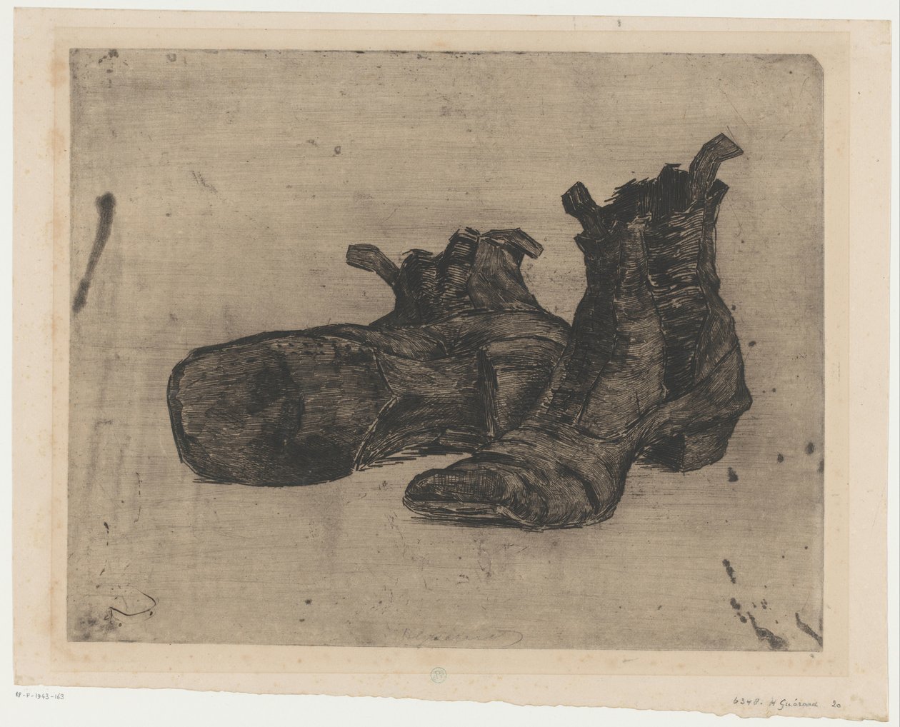 Para butów autorstwa Henri Charles Guérard (signed by artist)