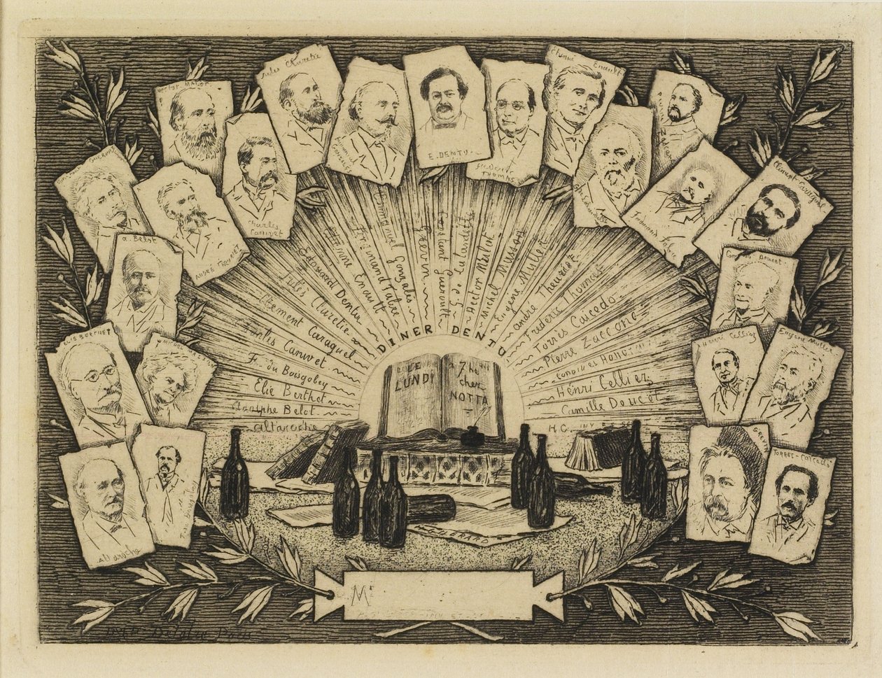 Dwadzieścia dwa portrety, 1881 (akwaforta, sucha igła) autorstwa Henri Charles Guérard