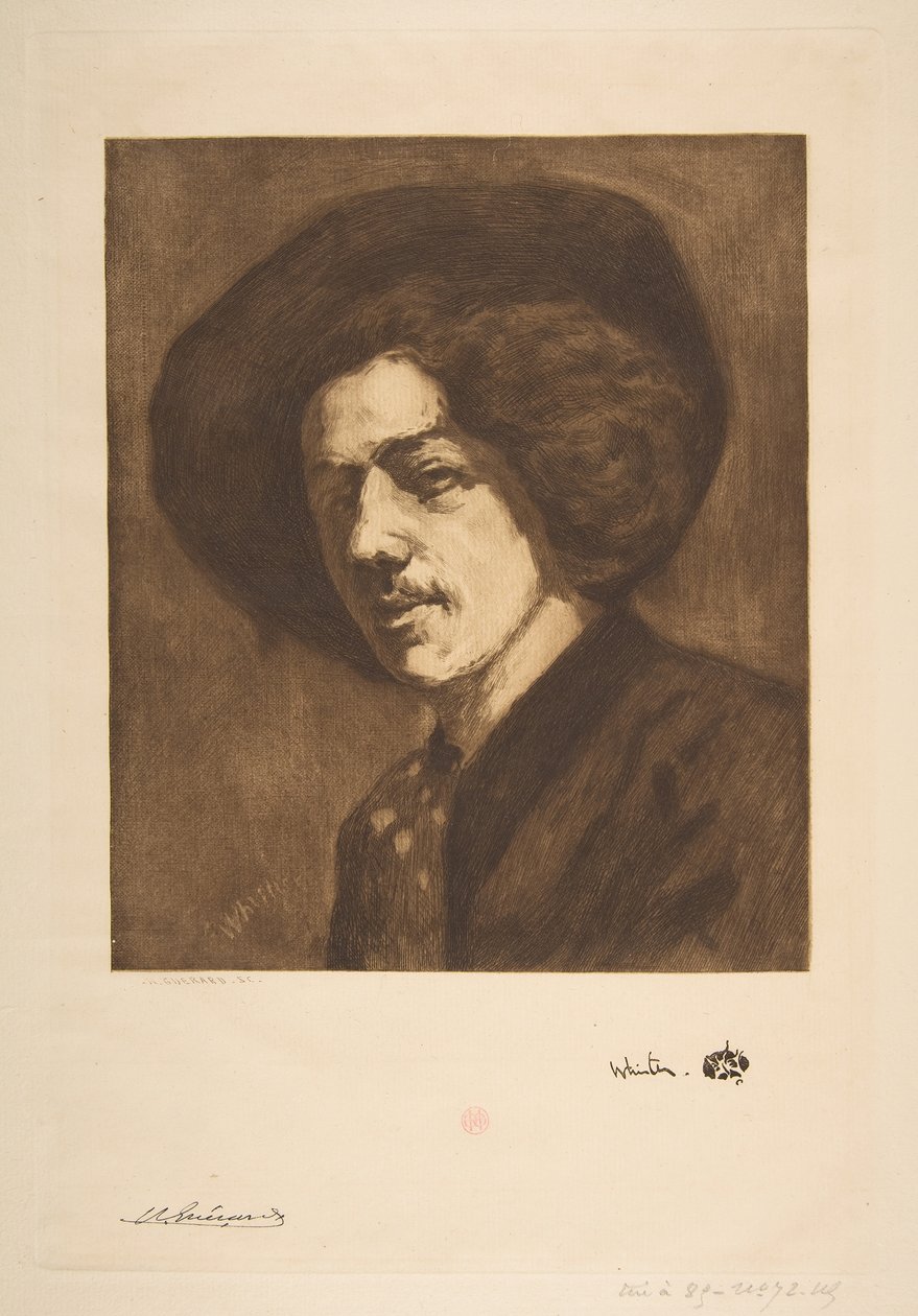 Whistlers Portret samego siebie, 1888. autorstwa Henri Charles Guérard