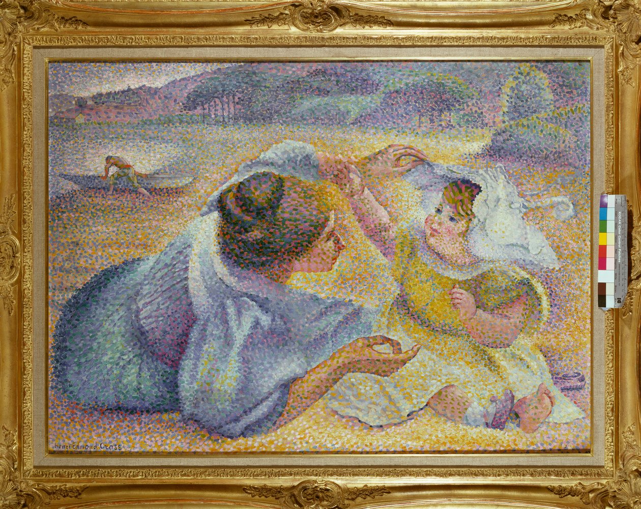 Matka bawi się z dzieckiem, ok. 1897 r. autorstwa Henri Edmond Cross
