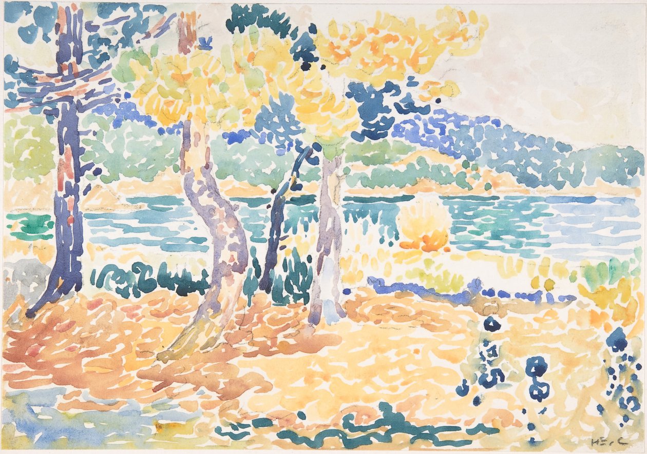 Sosny na Wybrzeżu, b.d. autorstwa Henri Edmond Cross