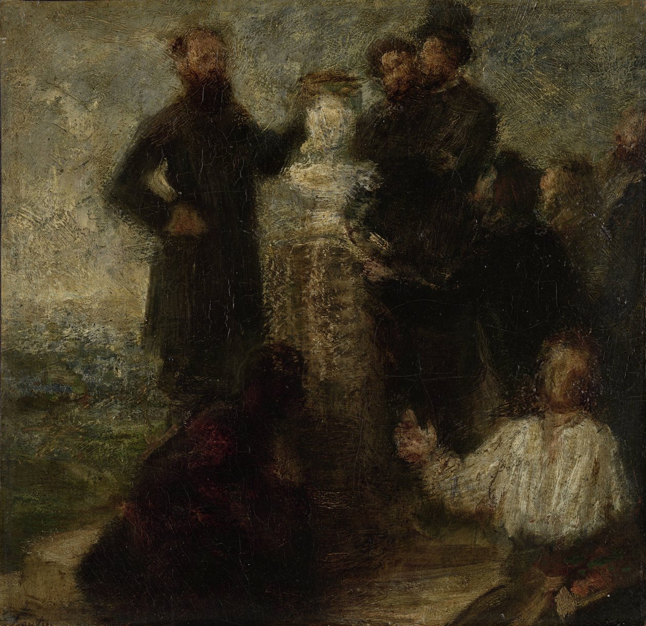 Szkic do hołdu dla Delacroix autorstwa Ignace Henri Jean Fantin Latour