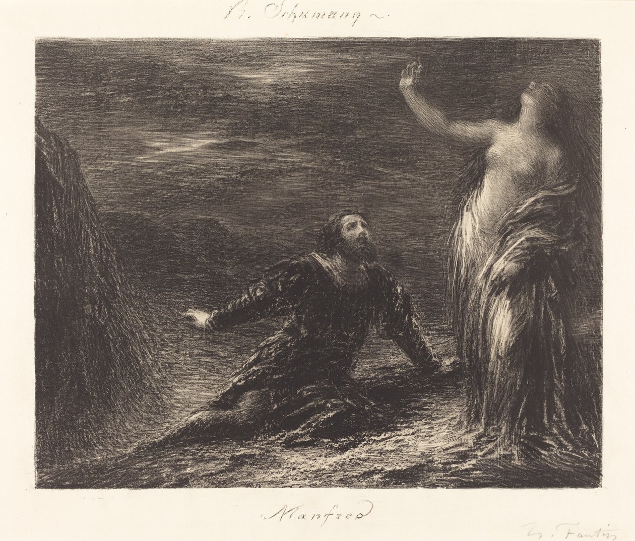 Manfred i Astarte (druga płyta) autorstwa Ignace Henri Jean Fantin Latour