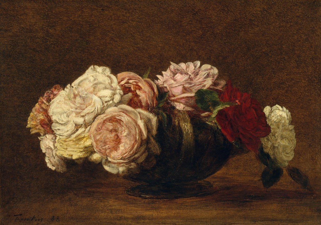Róże w misce, 1883. autorstwa Ignace Henri Jean Fantin Latour
