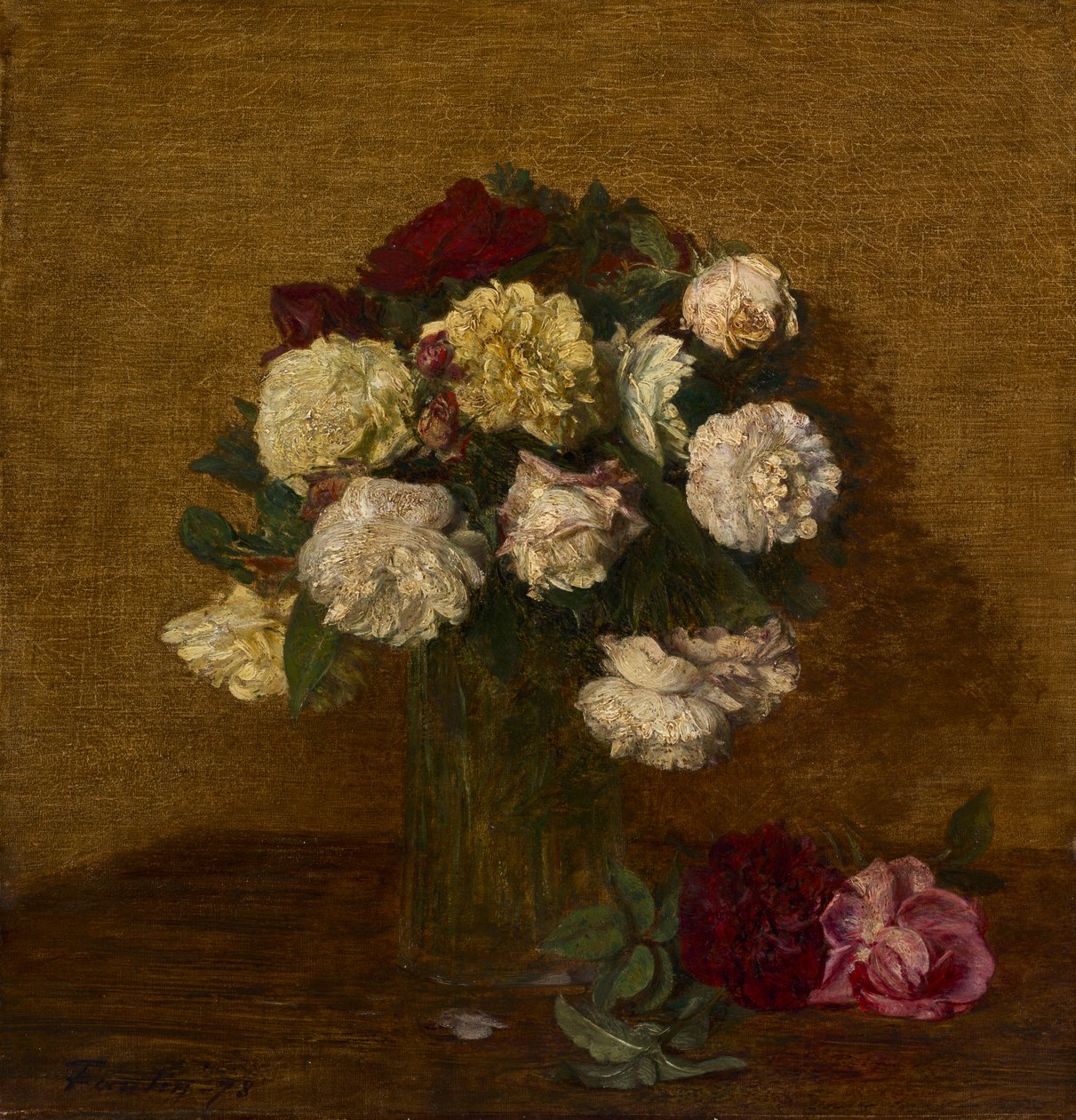 Róże w wazonie autorstwa Ignace Henri Jean Fantin Latour