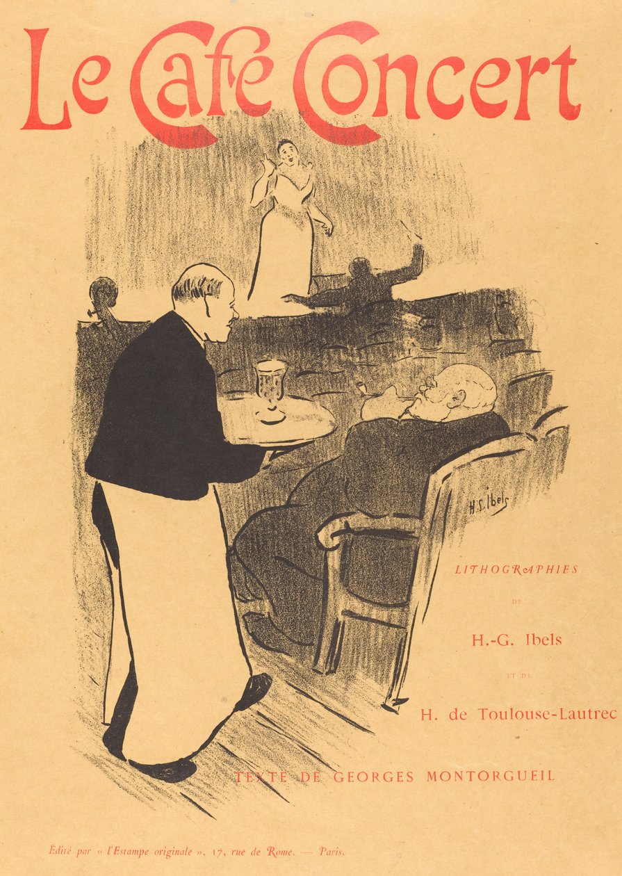 Koncert Le cafe: Ilustrowana okładka autorstwa Henri Gabriel Ibels