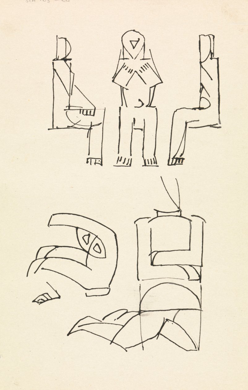 Pięć studiów nad figurami autorstwa Henri Gaudier Brzeska