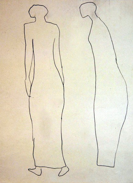Sylwetki (promenaderów) autorstwa Henri Gaudier Brzeska