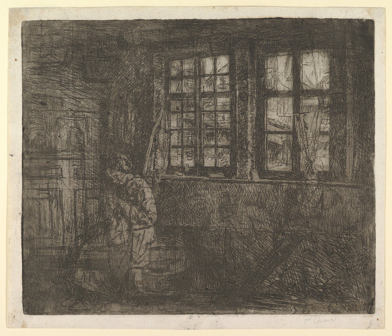 Krawcowa, ca. 1863. autorstwa Henri Jean Augustin de Braekeleer