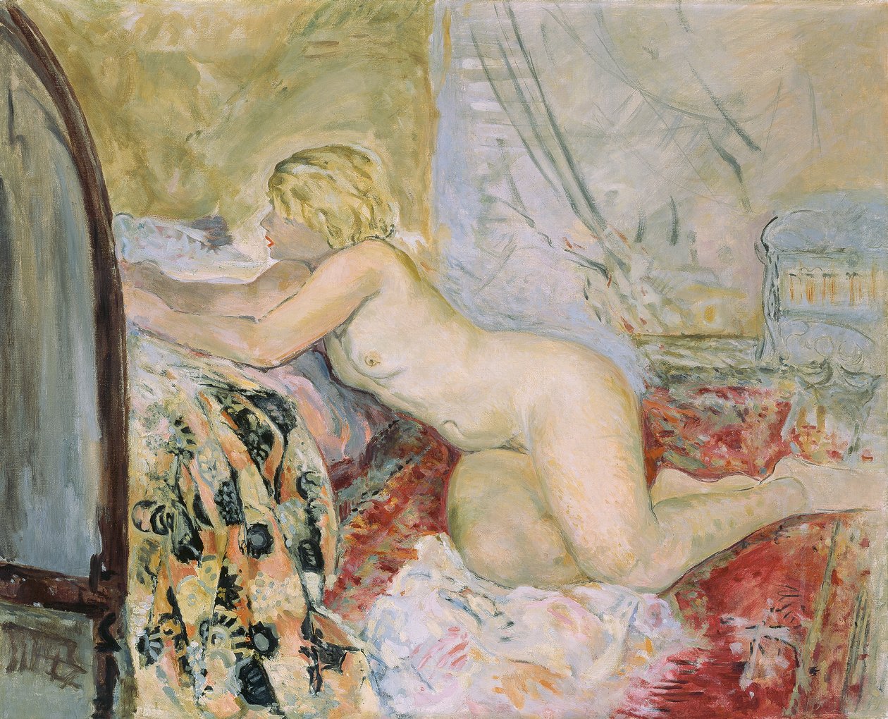 Akt leżący przy łóżku, autorstwa Henri Lebasque