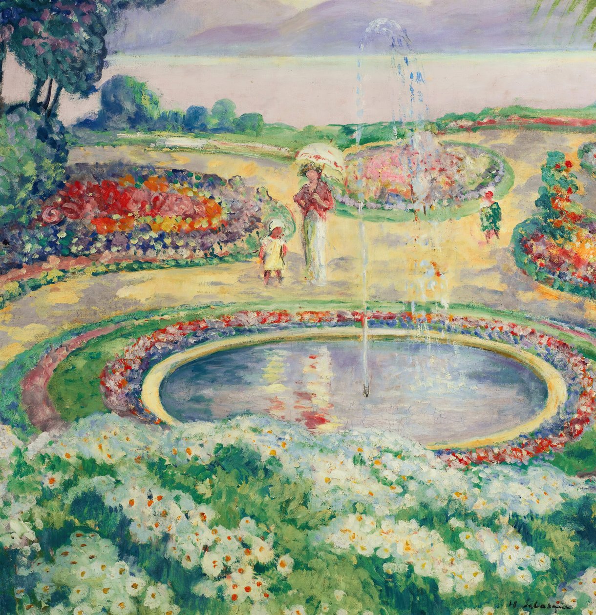 Ogród kwiatowy. autorstwa Henri Lebasque