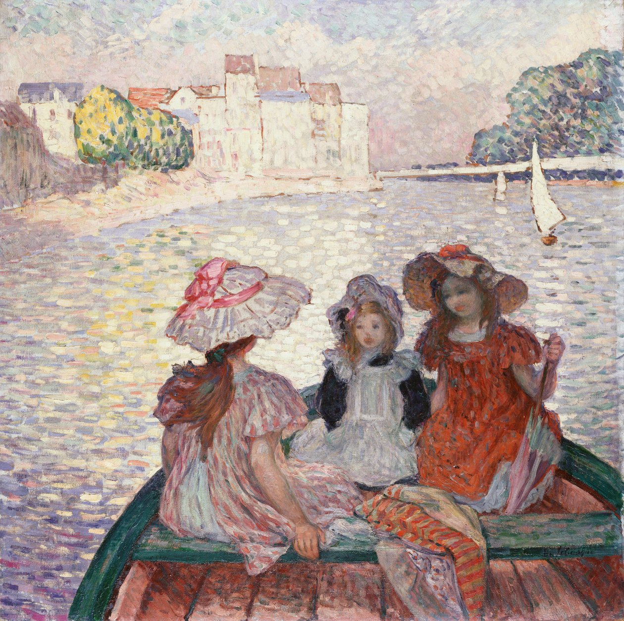 Trzy dziewczyny w łodzi autorstwa Henri Lebasque