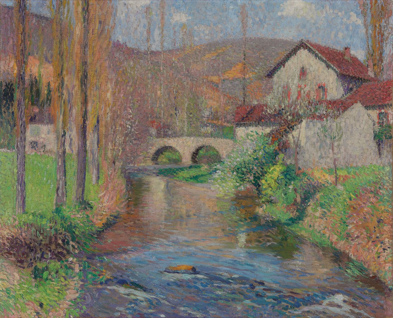 Most Labastide du Vert oglądany z dołu autorstwa Henri Martin