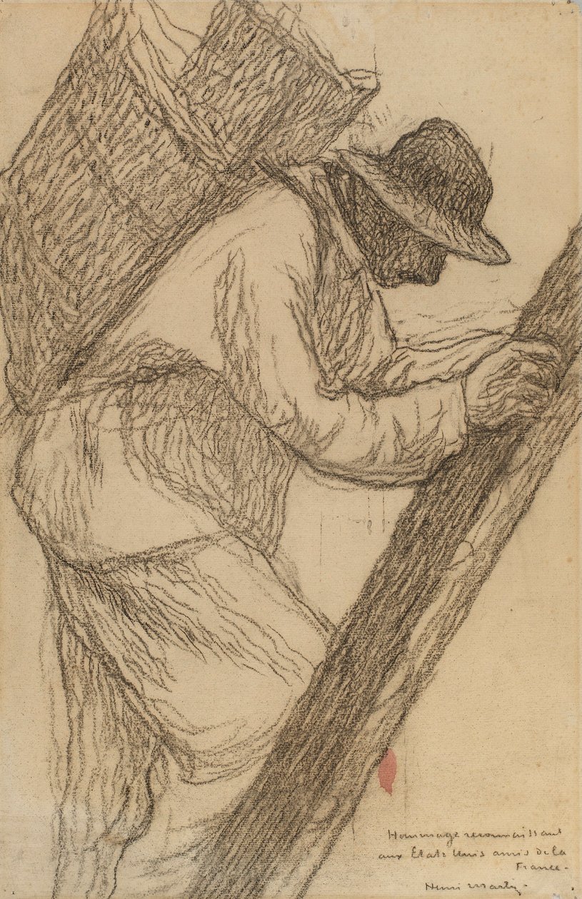 Robotnik na drabinie autorstwa Henri Martin