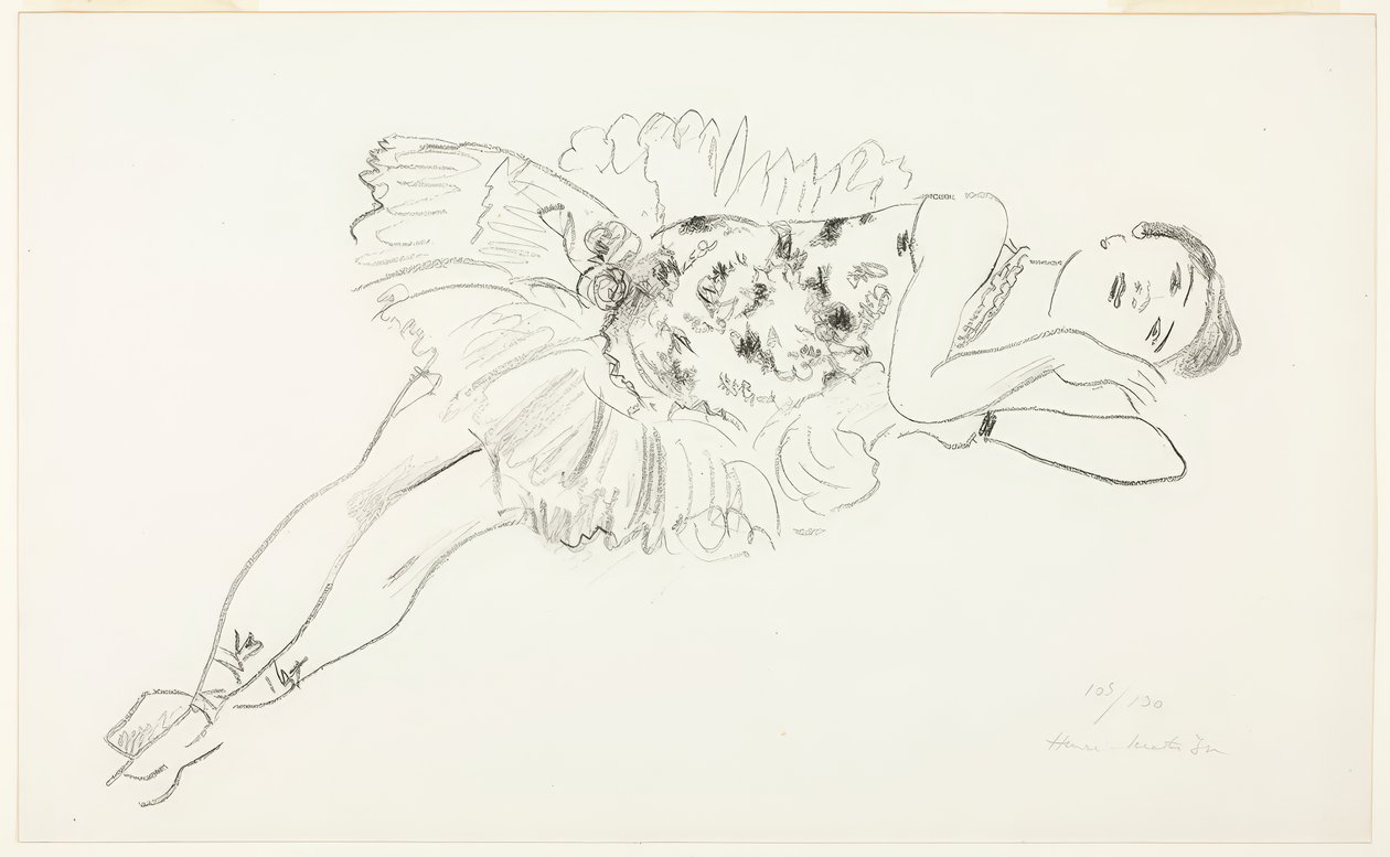 Tancerka w pozycji leżącej, od Ten Dancers autorstwa Henri Matisse