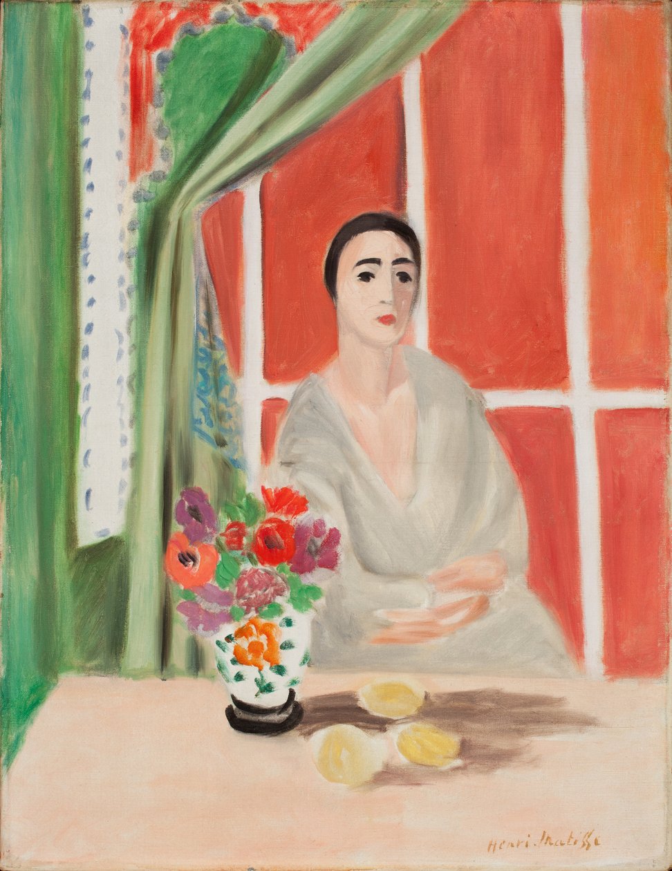 Figure au Rideau Releve (olej na płótnie) autorstwa Henri Matisse