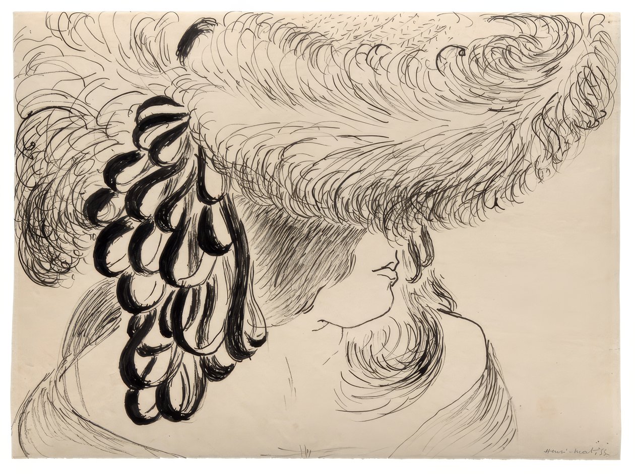 Dziewczyna w kapeluszu z pióropuszem (Mlle Antoinette) autorstwa Henri Matisse