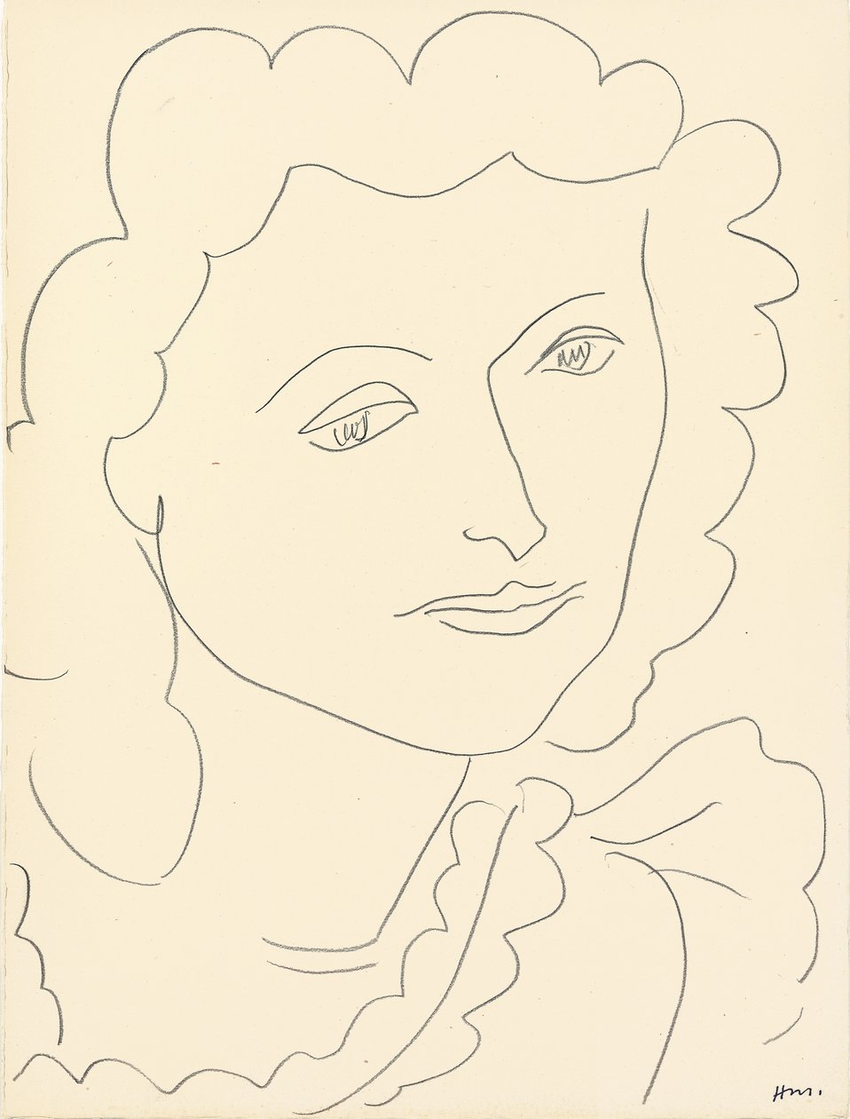 Duża głowa (Lucienne) (ołówek na papierze) autorstwa Henri Matisse