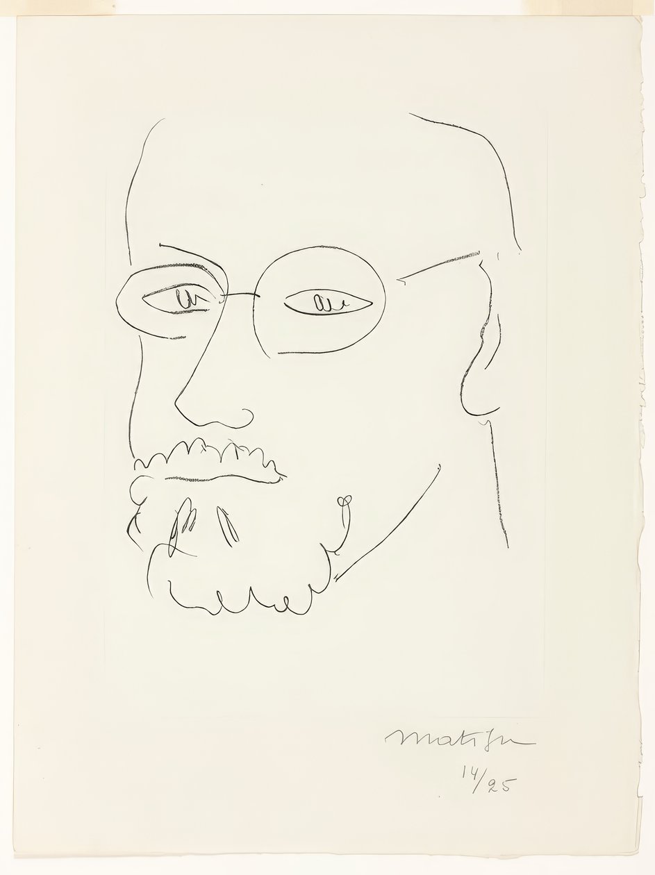 Autoportret, widok z trzech ćwiartek autorstwa Henri Matisse