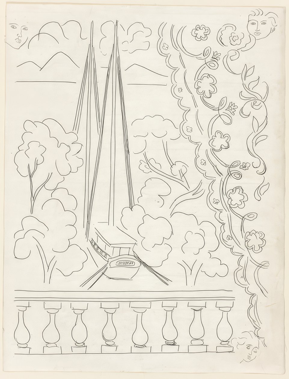 Soupir, płyta piąta z Poesies de Mallarmé autorstwa Henri Matisse